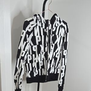 Black and White Zip-Up Hoodie